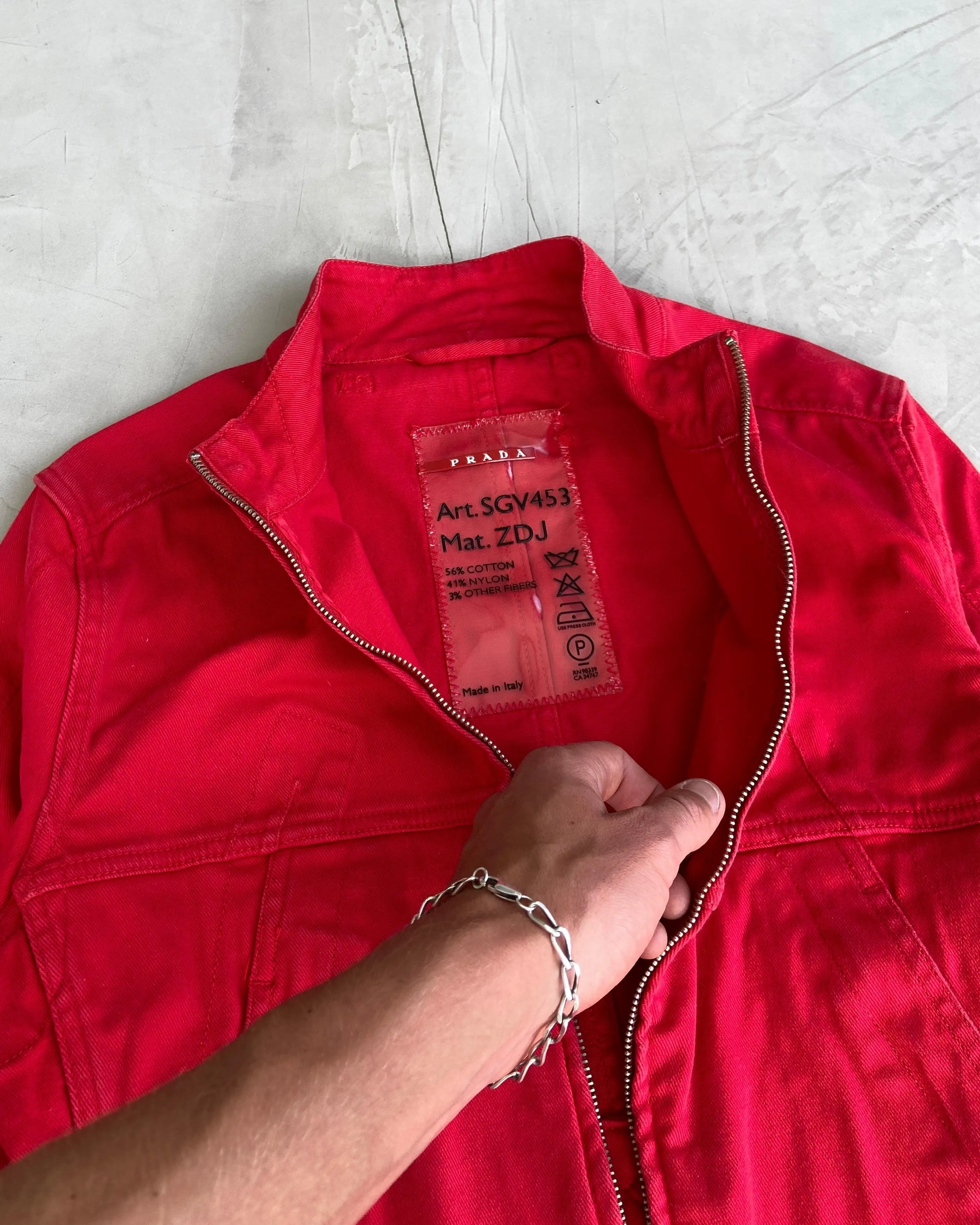 PRADA SPORT 2000'S RED COTTON JACKET - S/M