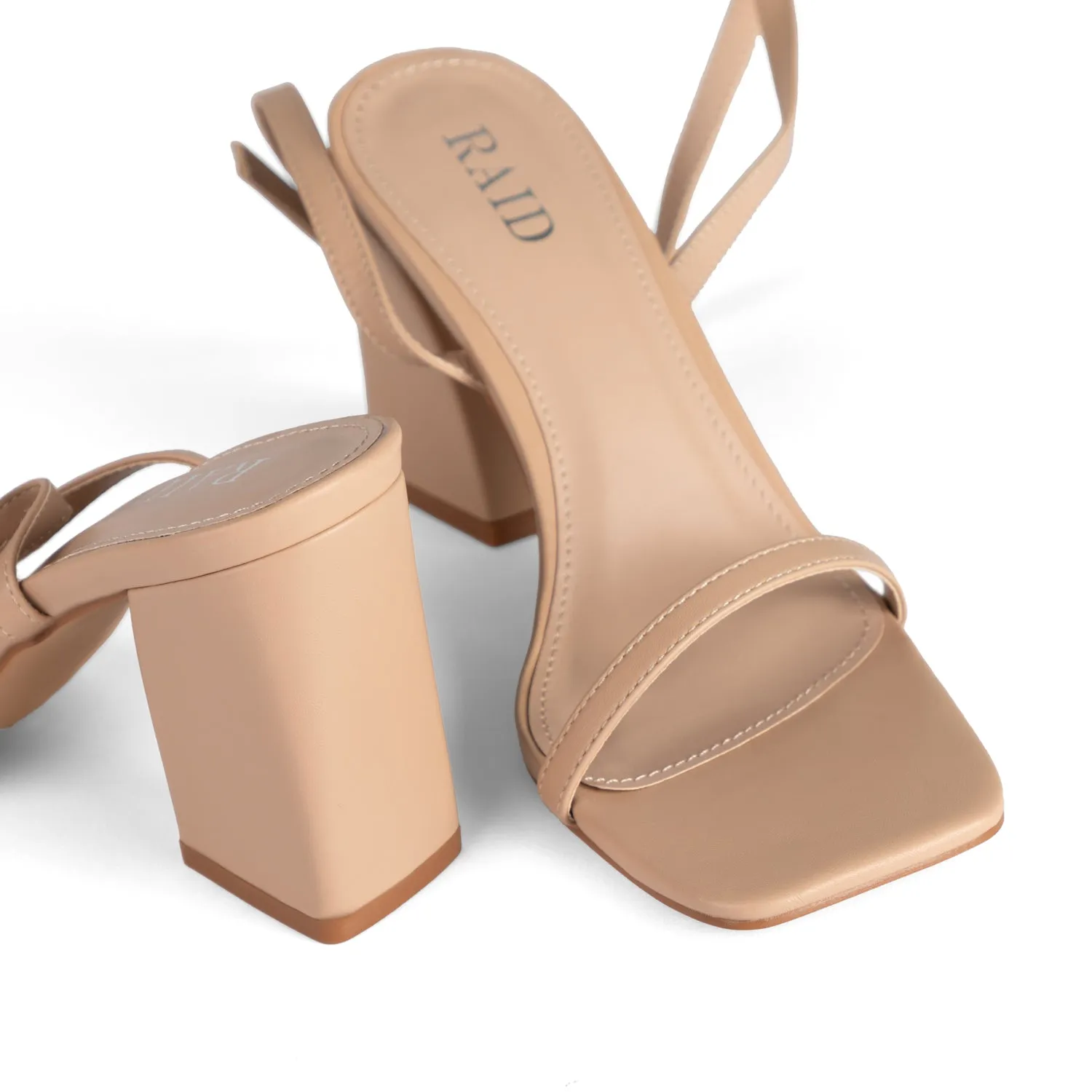 RAID Blaire Block Heels in Nude