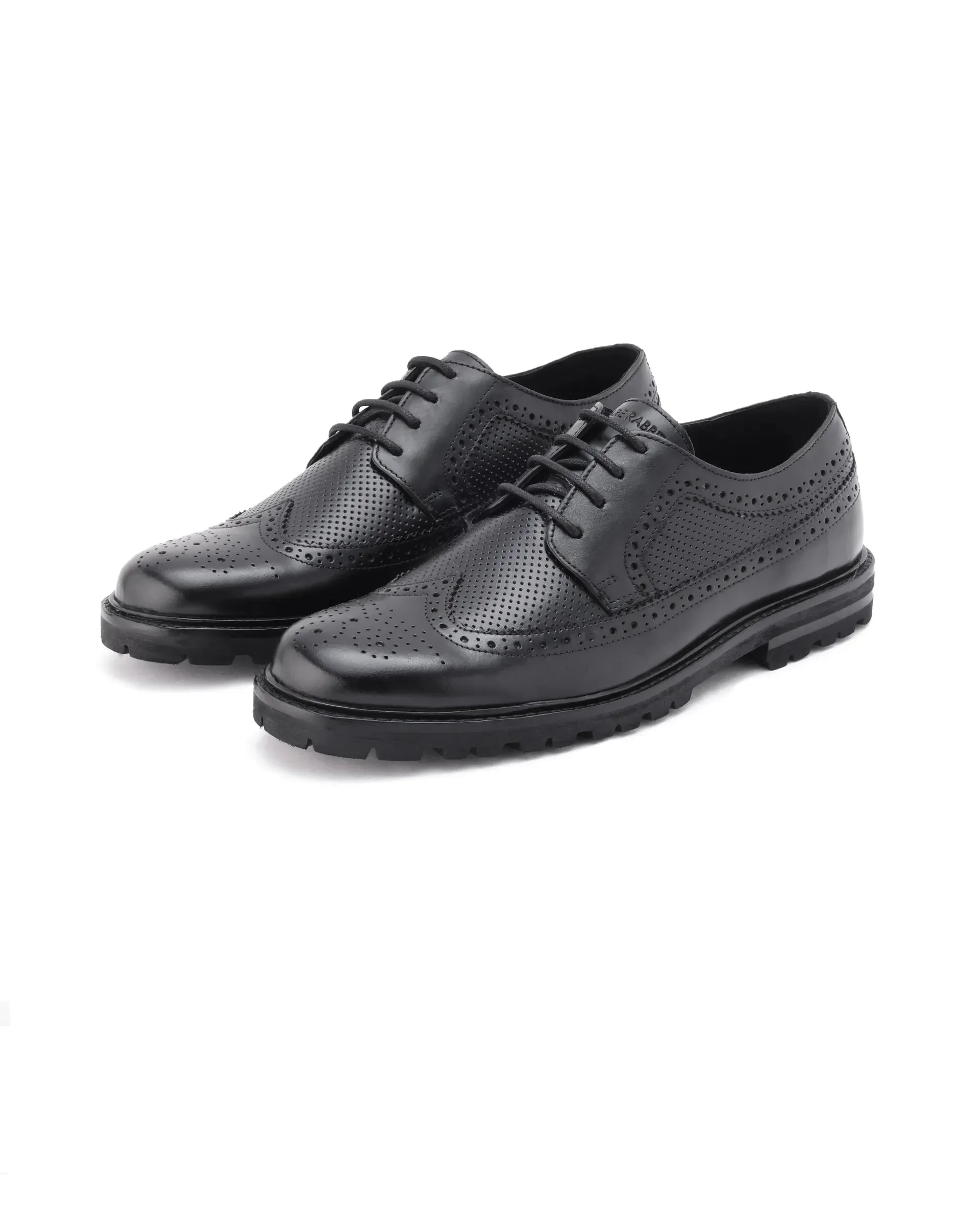 Rare Rabbit Men's Brox Black Plain Shoes