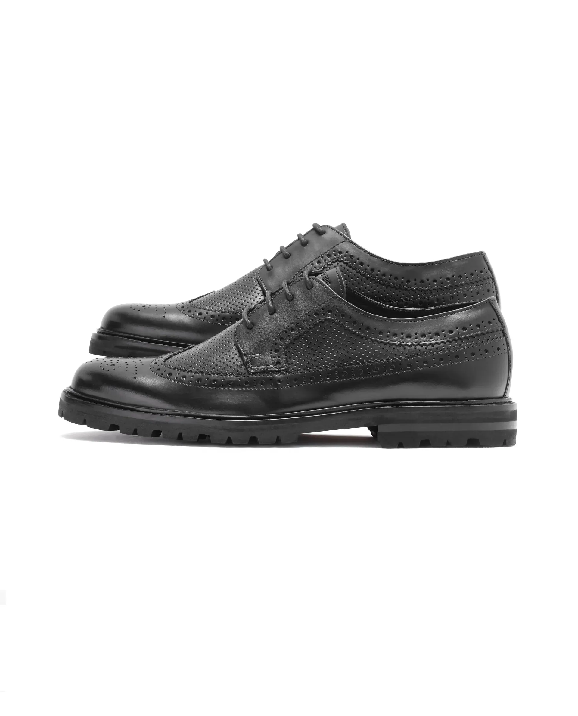 Rare Rabbit Men's Brox Black Plain Shoes