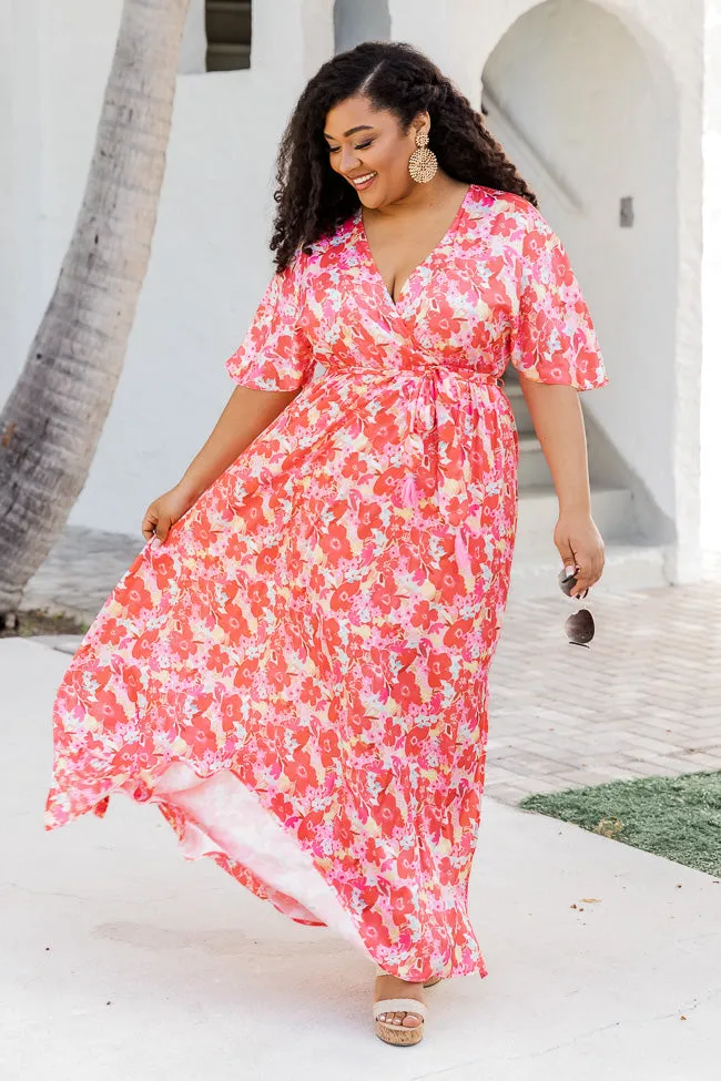 Ready For You Maxi Dress in Watercolor Red Floral Print FINAL SALE