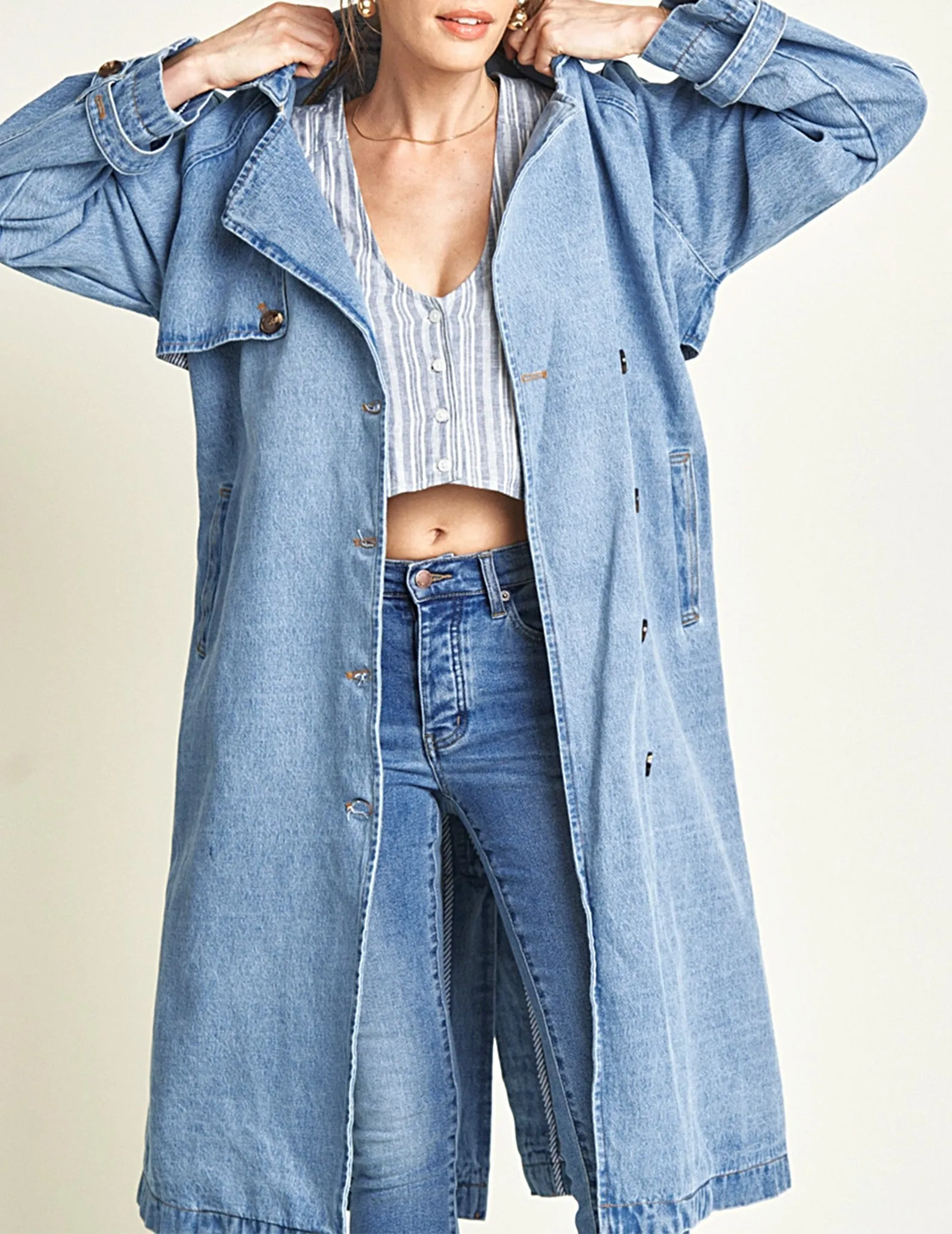 Ryland Denim Trench Coat