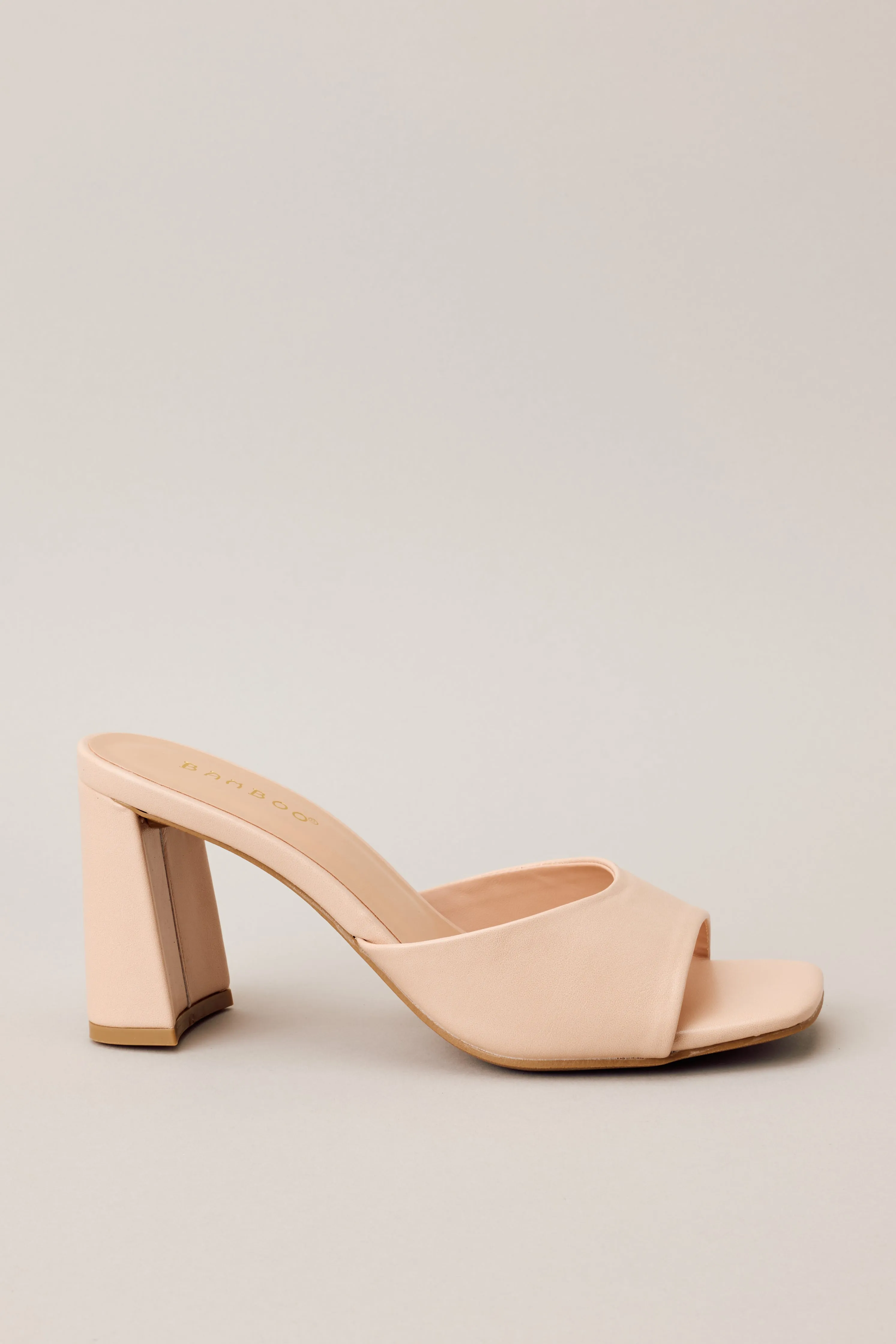 Serene Dune Beige Matte Block Heels