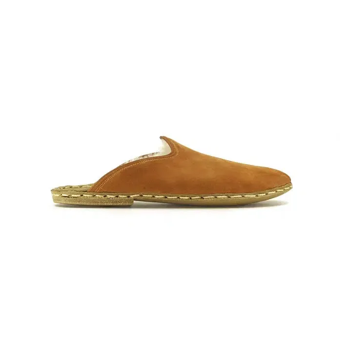 Sheepskin Orange Nubuck Women's Slippers