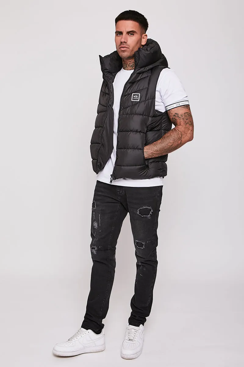 Stone Bridge Park Funnel Neck Gilet Black