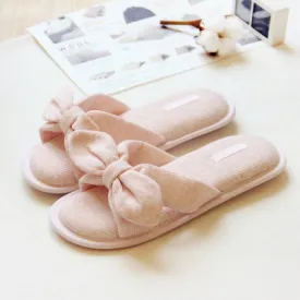 Summer day air cotton bow slippers antiskid bathroom slippers lovely slippers home slippers