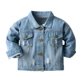 Top Spring Autumn Fashion Baby Girls Denim Coats, Jacket