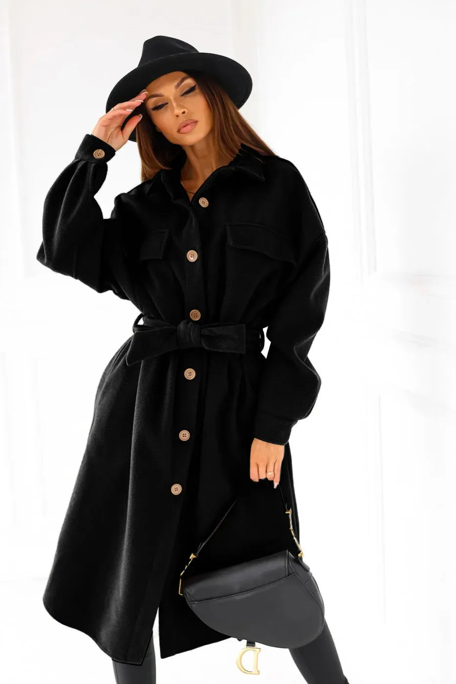 Trench Coats Lapel with Belt