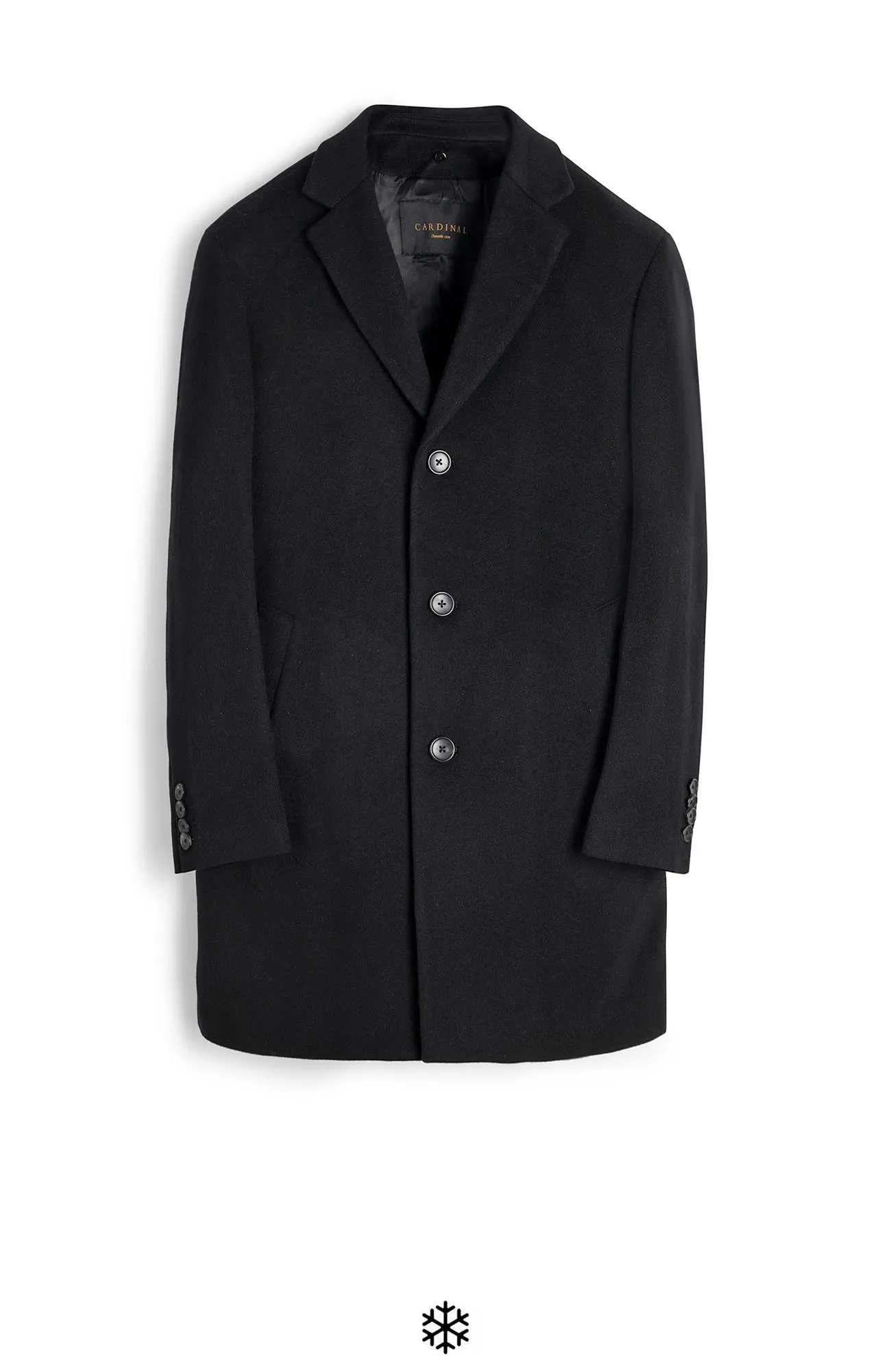 TRENTON BLACK WOOL & CASHMERE TOPCOAT