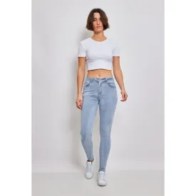 Tætsiddende push-up jeans blue