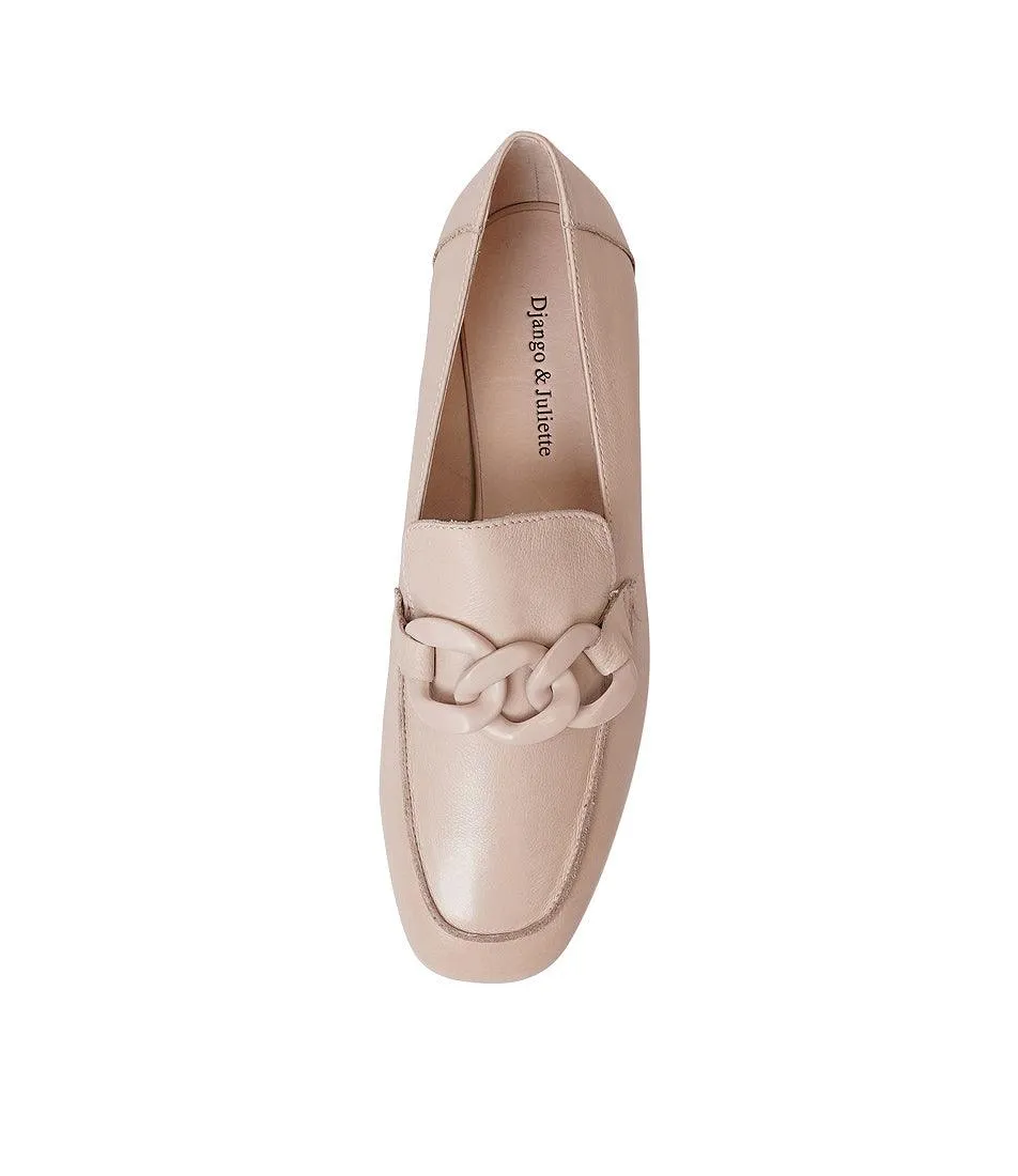 Vivek Nude Leather Loafers