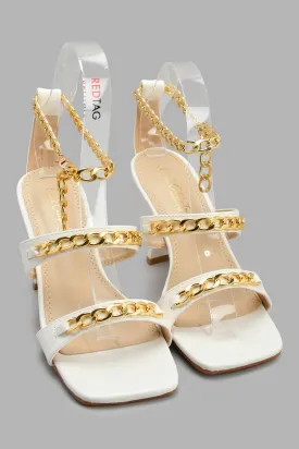 White Chain Trim Sandal