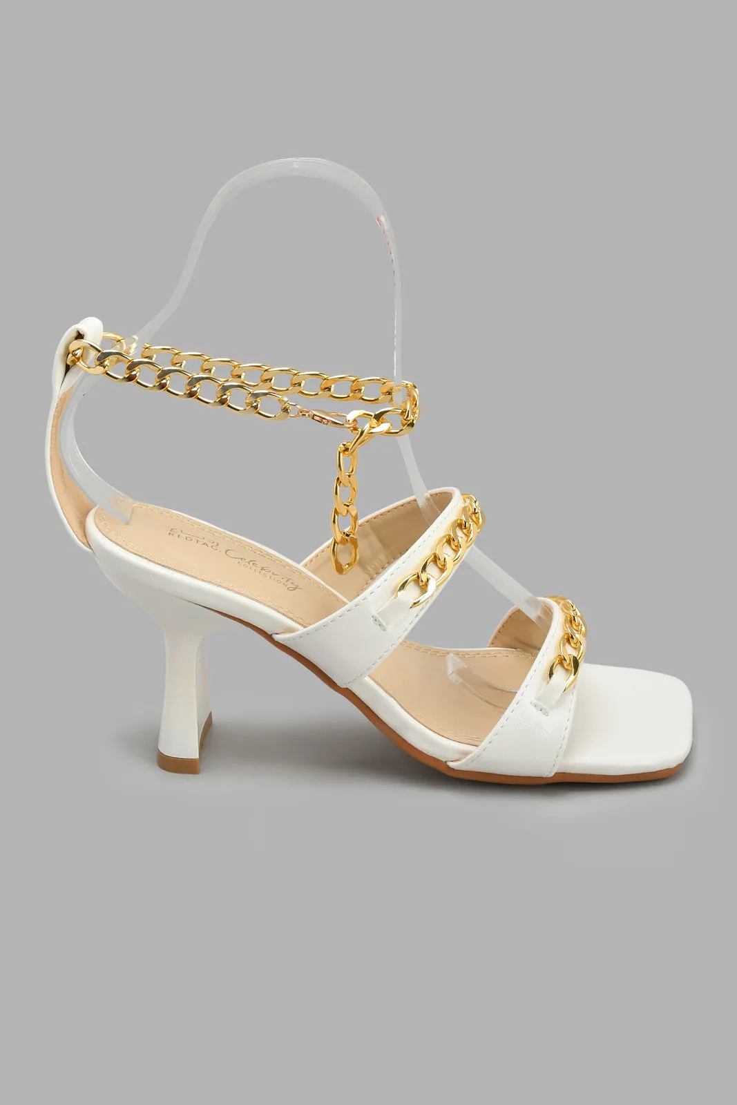 White Chain Trim Sandal