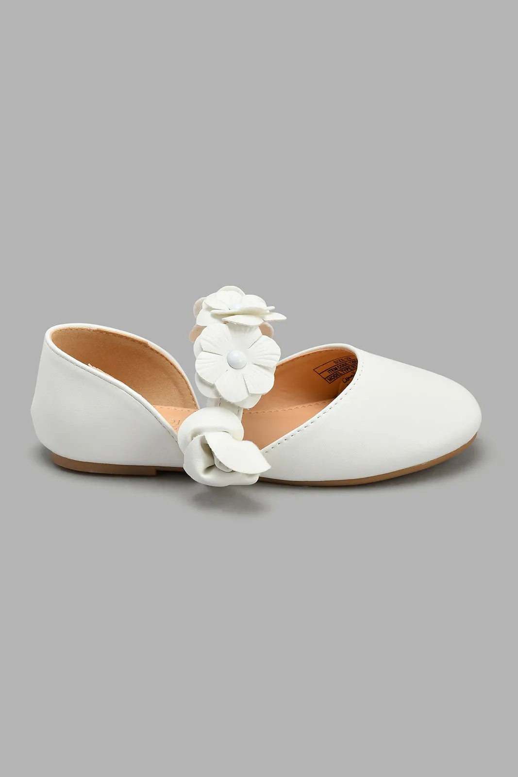 White Floral Trim Ballerina