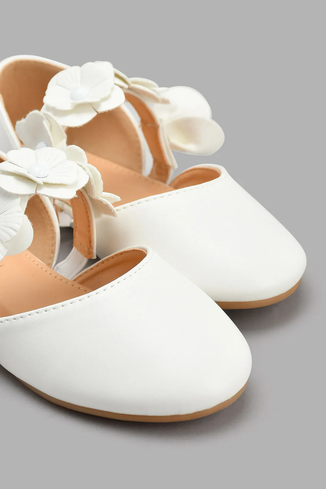 White Floral Trim Ballerina