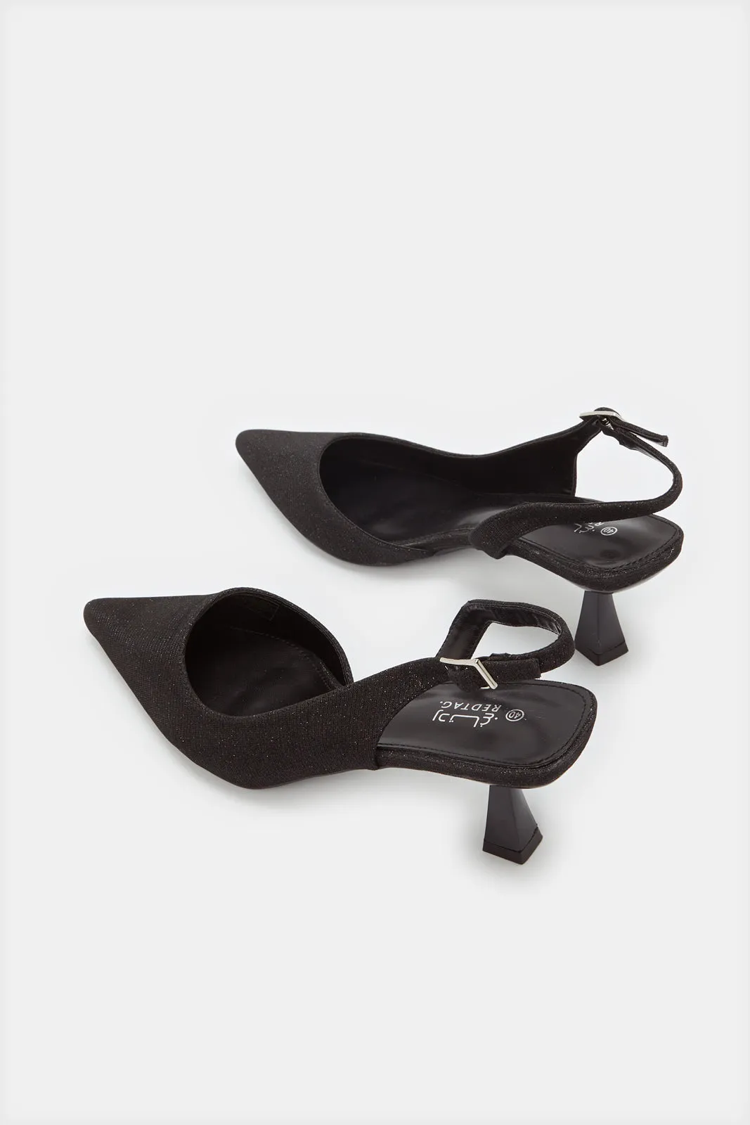 Women Black Sling Back Mule