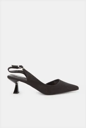 Women Black Sling Back Mule