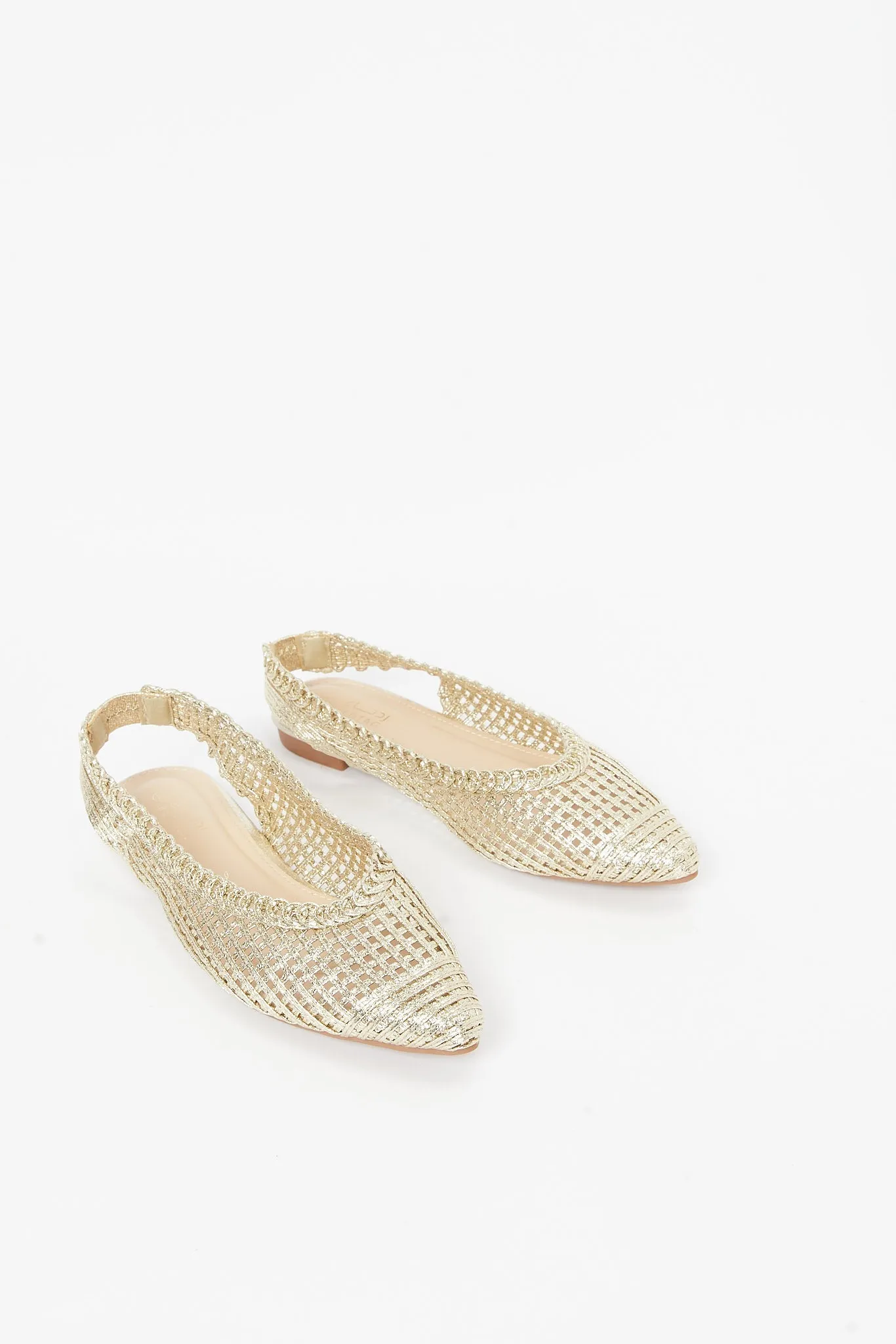 Women Gold Weave Slingback