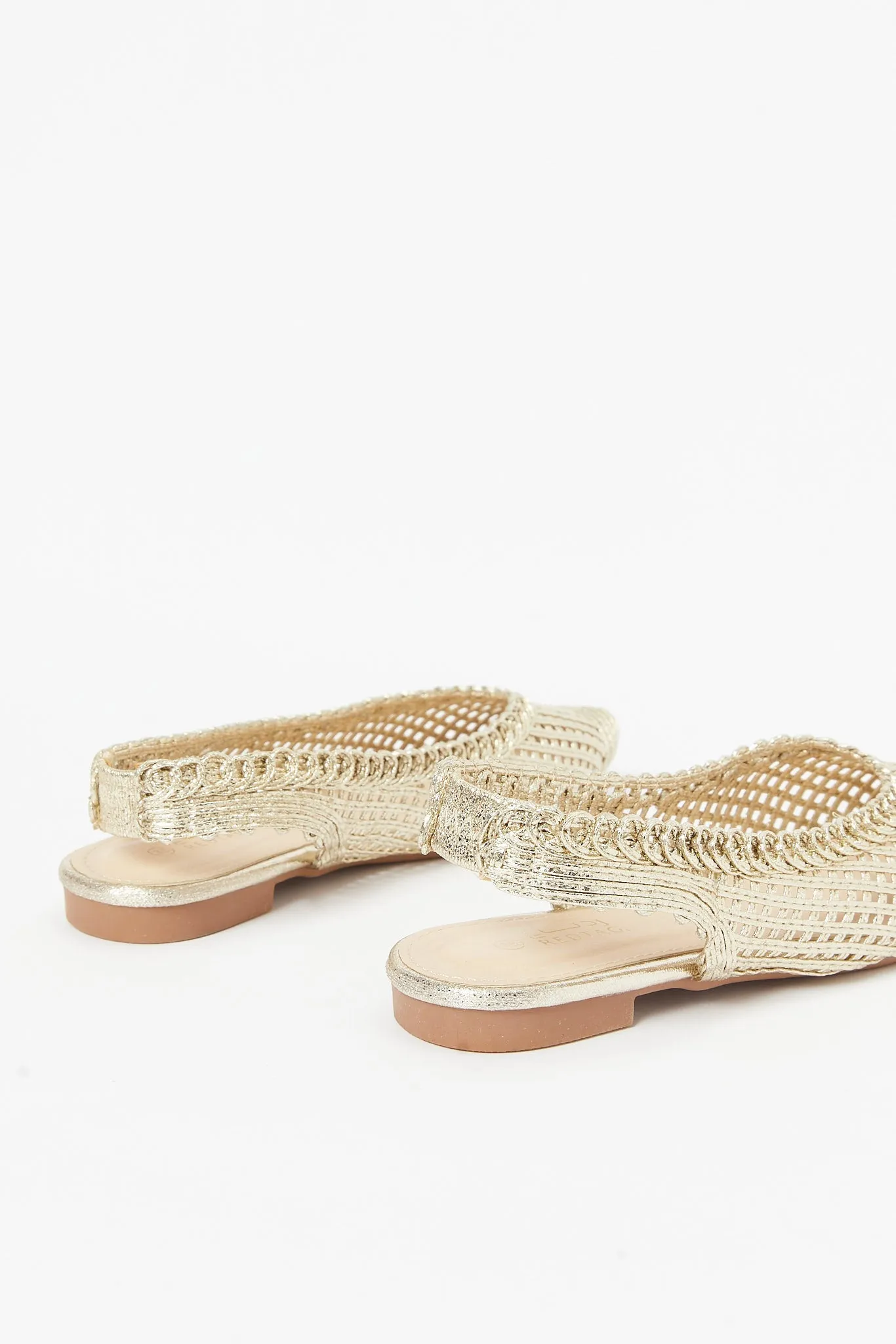 Women Gold Weave Slingback