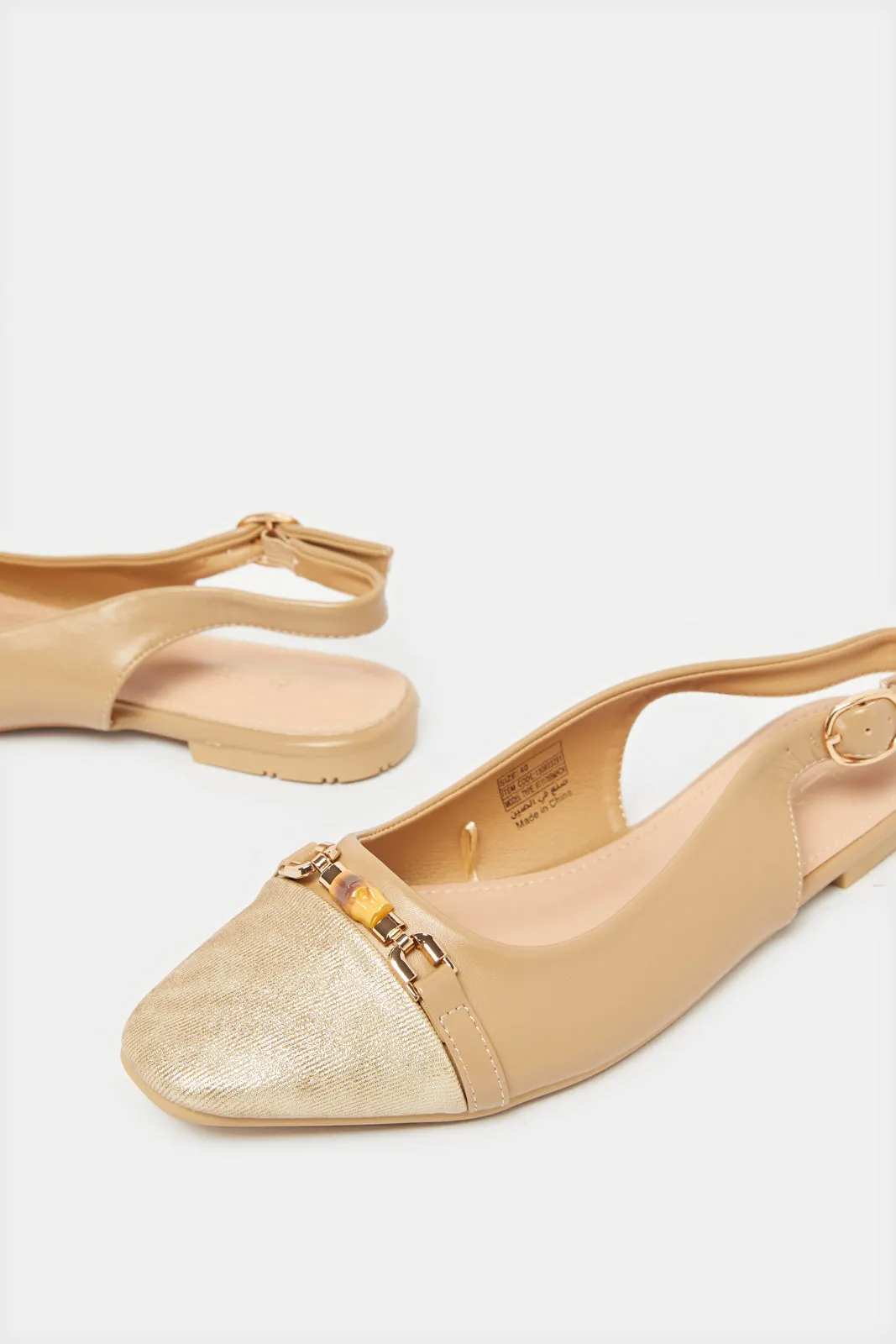 Women Taupe Slingback Shoes