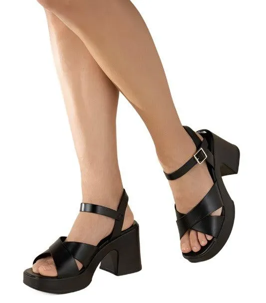 Womens Shoes Criss Cross Sandals Heels