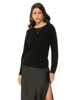 Women's Ultralight Cashmere Raglan Crew Neck Sweater Black