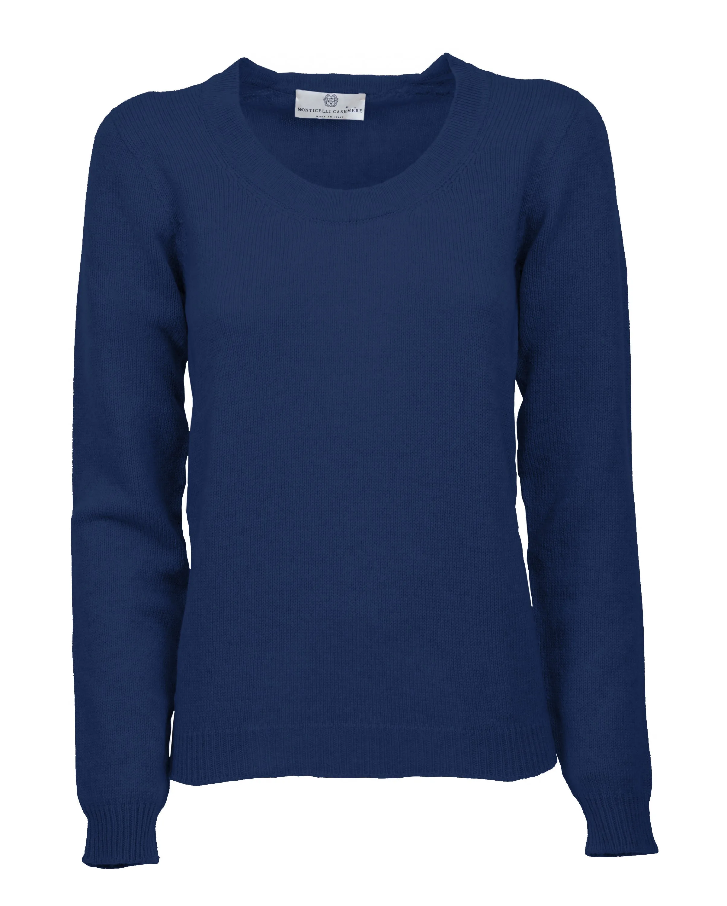 Women's Ultralight Cashmere Scoop Neck Melange Blue