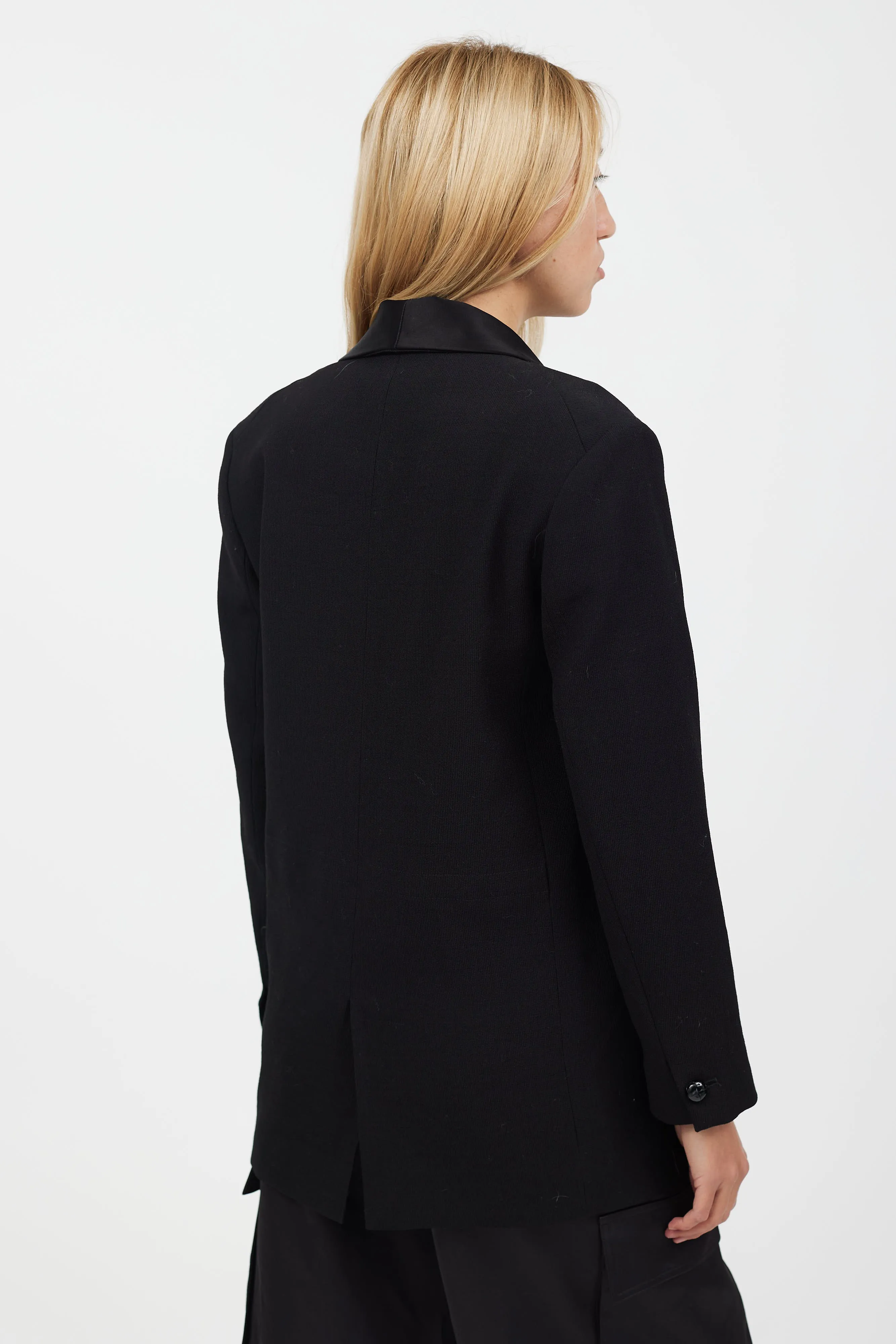 X H&M Black Satin Collar Blazer